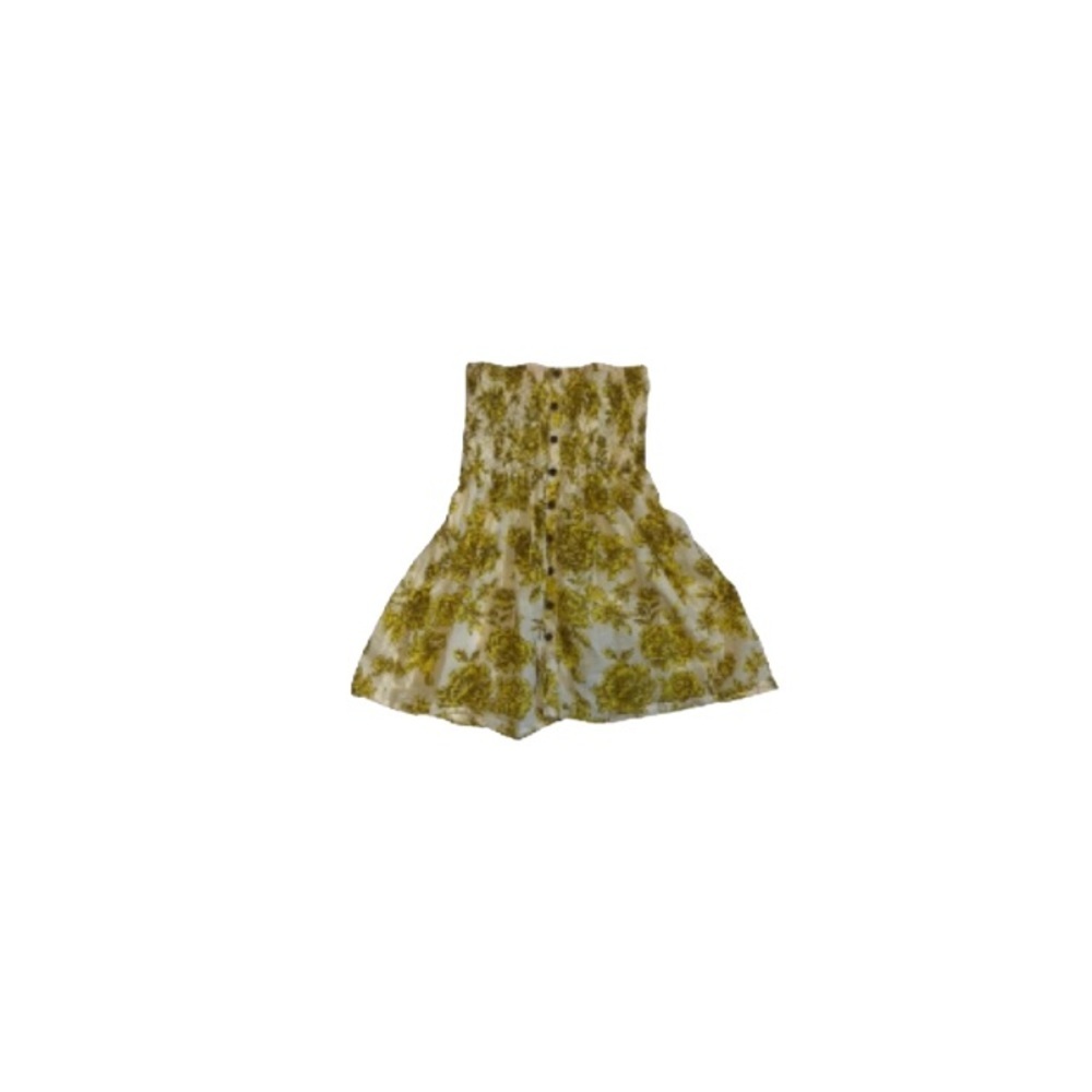 Vintage Handmade Yellow Boho Floral Babydoll Tube Top - Women’s Size XS